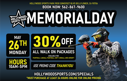 Memorial Day Walk On Special - May 26th