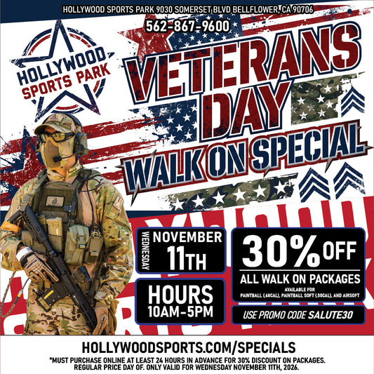 Veteran's Day Walk-On Special - November 11th, 2026